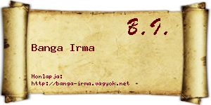 Banga Irma névjegykártya