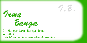 irma banga business card